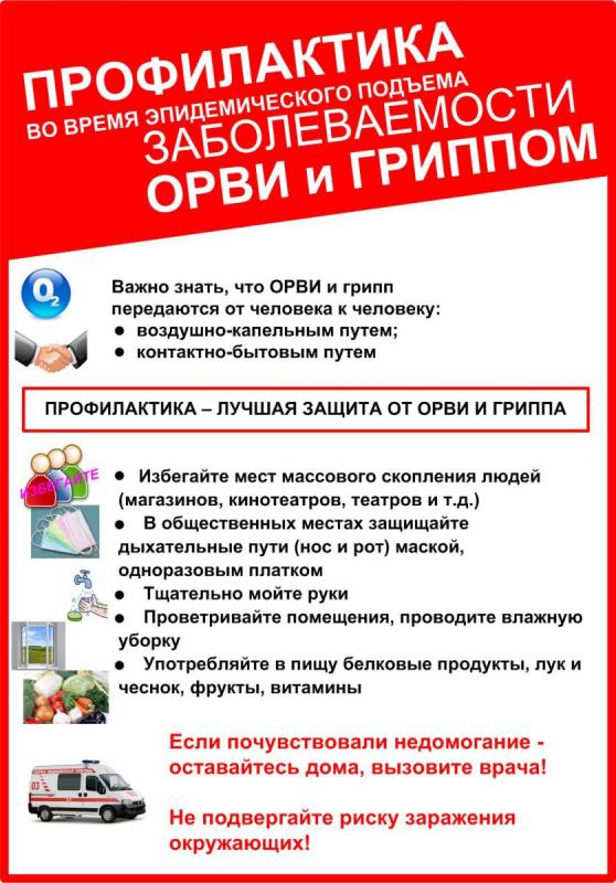 Профилактика заболеваемости гриппом и ОРВИ